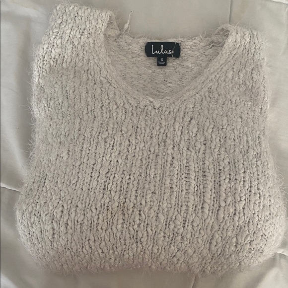 Cozy Cream V-Neck Sweater - Picture 2 of 2